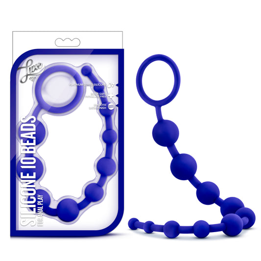 Luxe Silicone Anal 10 Beads Indigo