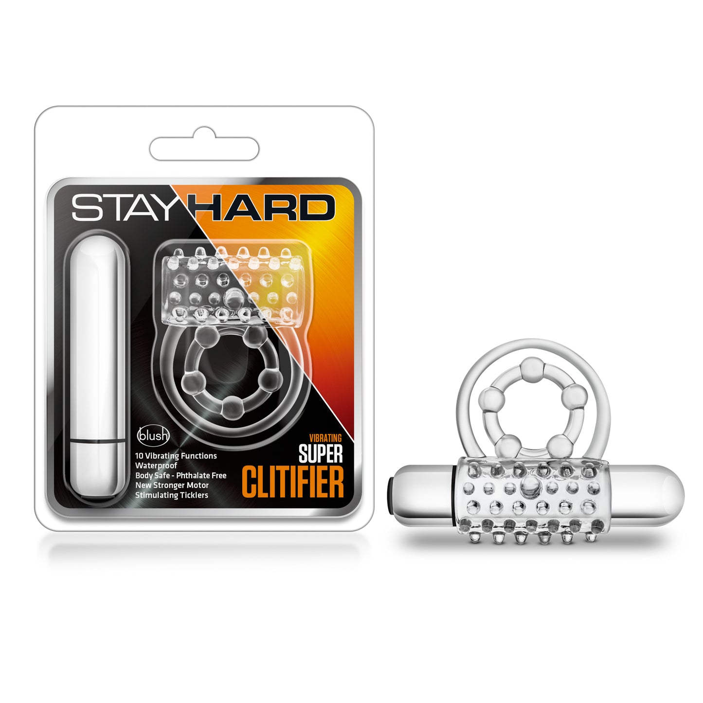 Blush Novelties | Stay Hard Vibrating Super Clitifier Clear