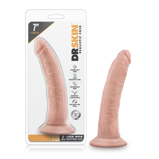 Dr Skin 7" inches Cock With Suction Cup Vanilla