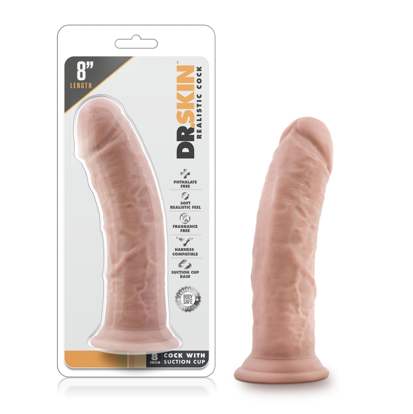 Dr Skin 8" Realistic Cock with Suction Cup Vanilla