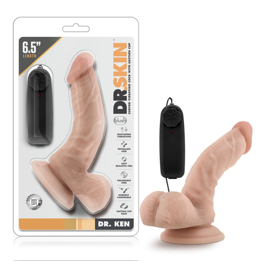 Dr Skin | Dr Ken 6.5" inches Vibrating Cock with Suction Cup Vanilla