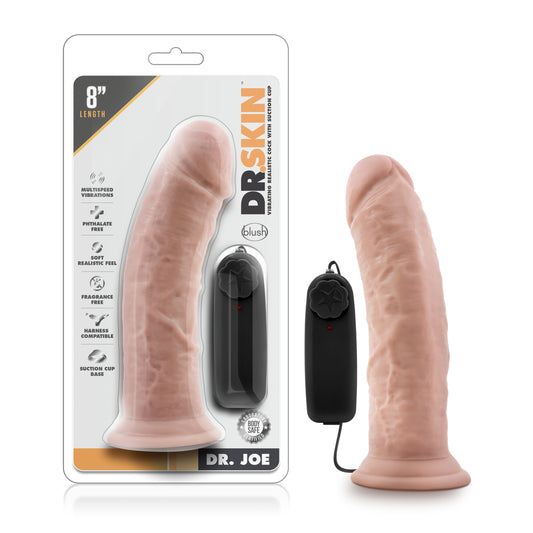 Dr Skin | Dr Joe 8" inches Vibrating Cock with Suction Cup Vanilla