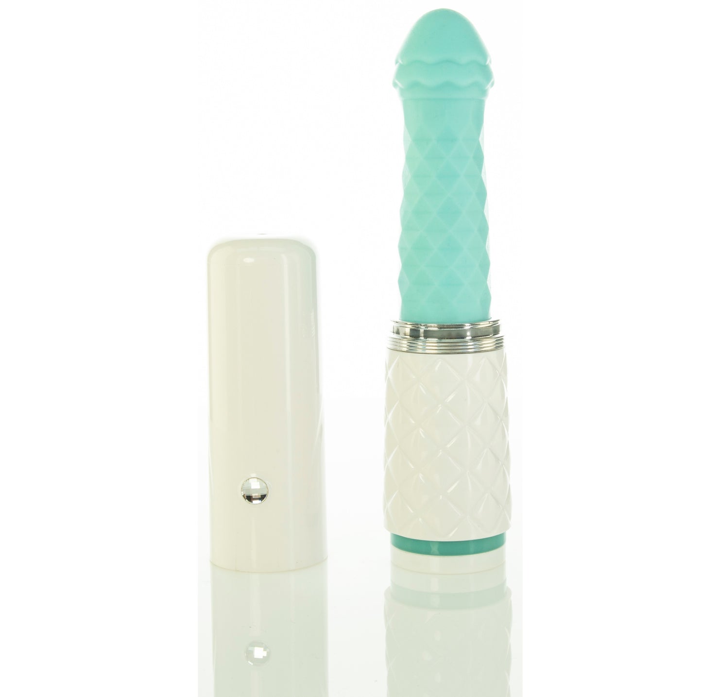 Pillow Talk Feisty Thrusting Vibrator w Swarovski Crystal Teal