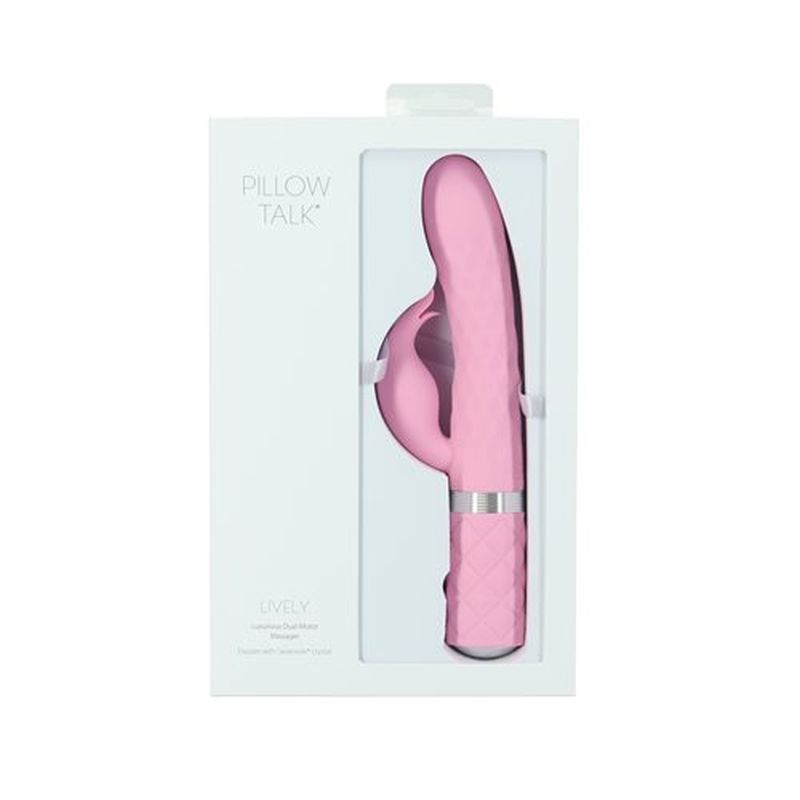 Pillow Talk Lively Rabbit Vibrator w Swarovski Crystal - Pink