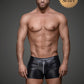 Noir Mens Sexy Shorts with PVC Panel & Hot Detail Size S, M, L or XL