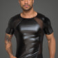 Noir Power Wetlook Men T-Shirt With 3D Net Black Size S, M, L or XL