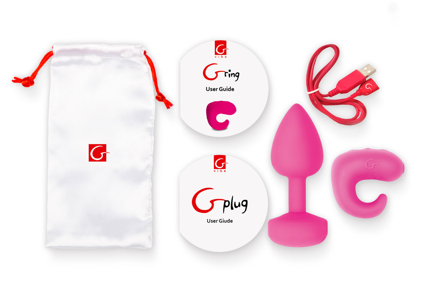 Gvibe Gkit Sunny Raspberry - GPlug + GRing Finger Vibrator