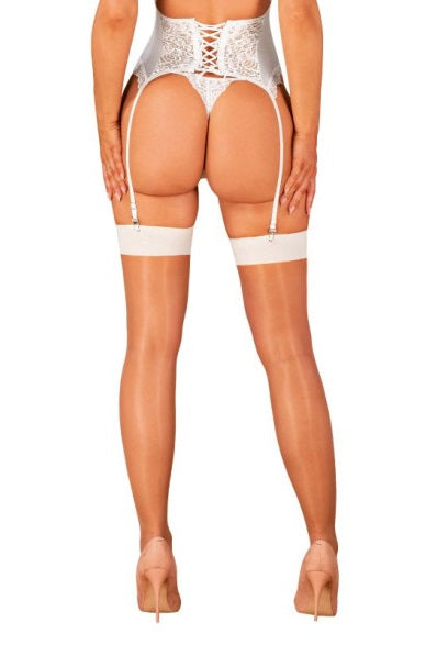 Obsessive Lingerie S814 Stockings White Size L/XL