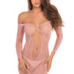 Rene Rofe Demure Long Sleeve Mini Dress Pink Size S/M or M/L