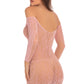 Rene Rofe Demure Long Sleeve Mini Dress Pink Size S/M or M/L