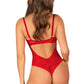 Obsessive Lingerie Chilisa Crotchless Teddy Red Size XS/S or M/L