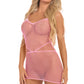 Pink Lipstick Roll Up Net Mini Dress Pink Size OS