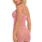 Pink Lipstick Roll Up Net Mini Dress Pink Size OS