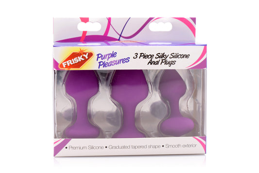 Frisky Purple Pleasures 3 Pc Silicone Anal Plugs