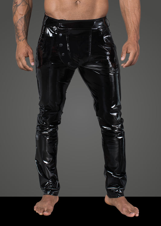 Noir Long Elastic PVC Pants Size S, M, L or XL