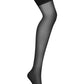 Obsessive Lingerie S800 Sheer Stockings Black Size S/M or L/XL