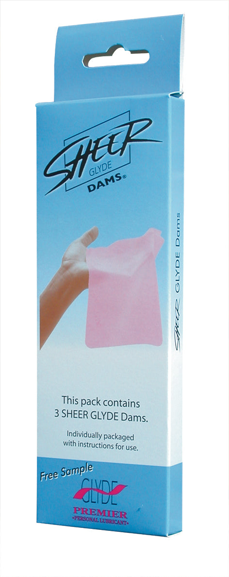 Glyde Oral Sheer Dam - Pink/Strawberry - 3 Dams - 1 Pack