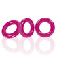 OxBalls Willy Rings Stretchy Cock Rings Hot Pink - 3 Pack