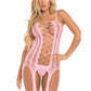 Pink Lipstick Fake News Bodystocking Pink Size OS