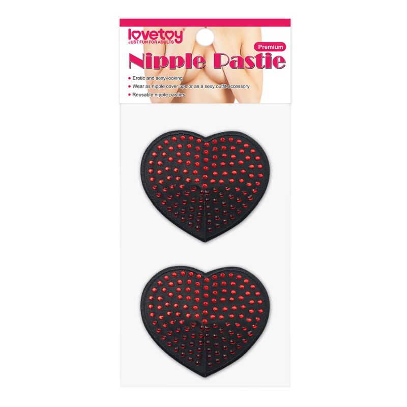 Lovetoy Reusable Red Diamond Heart Nipple Pasties