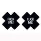 Lovetoy Lace FUCK ME Cross Pattern Nipple Pasties Twin Pack