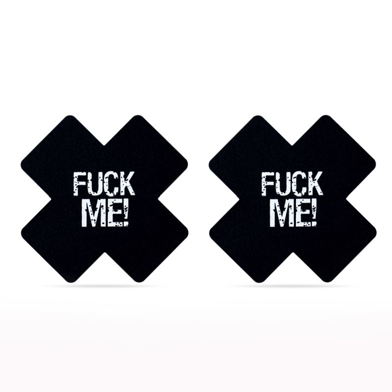 Lovetoy Lace FUCK ME Cross Pattern Nipple Pasties Twin Pack