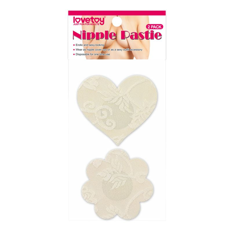 Lovetoy Lace Heart and Flower Nipple Pasties Twin Pack