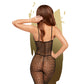 Penthouse Dark Wish Crotchless bodystocking w Ring Crochet Black Size OS or XL