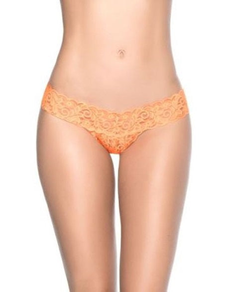 Mapale Lingerie Sexy Lace V Back Thong Orange Size S/M/L/XL