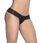 Mapale Lingerie Peekaboo Crotchless Thong Black Size S/M/L/XL