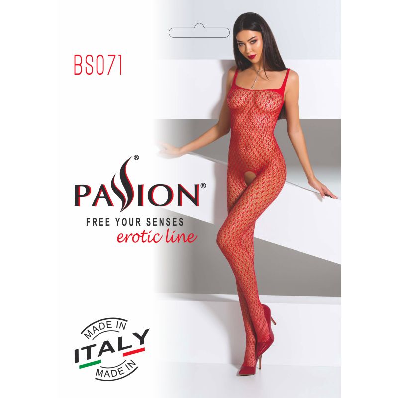 Passion Lingerie Bodystocking BS071 Red Size OS