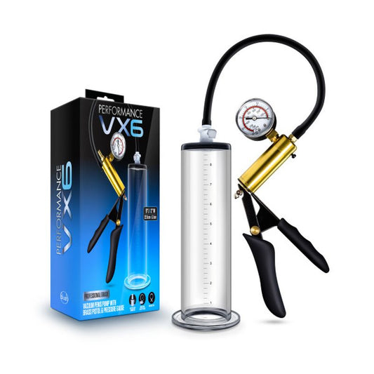 Performance VX6 Male Enhancement Brass Pistol Pump System w Gauge