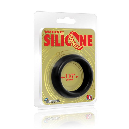 Si Novelties Wide Donut Black Cock Ring 38mm