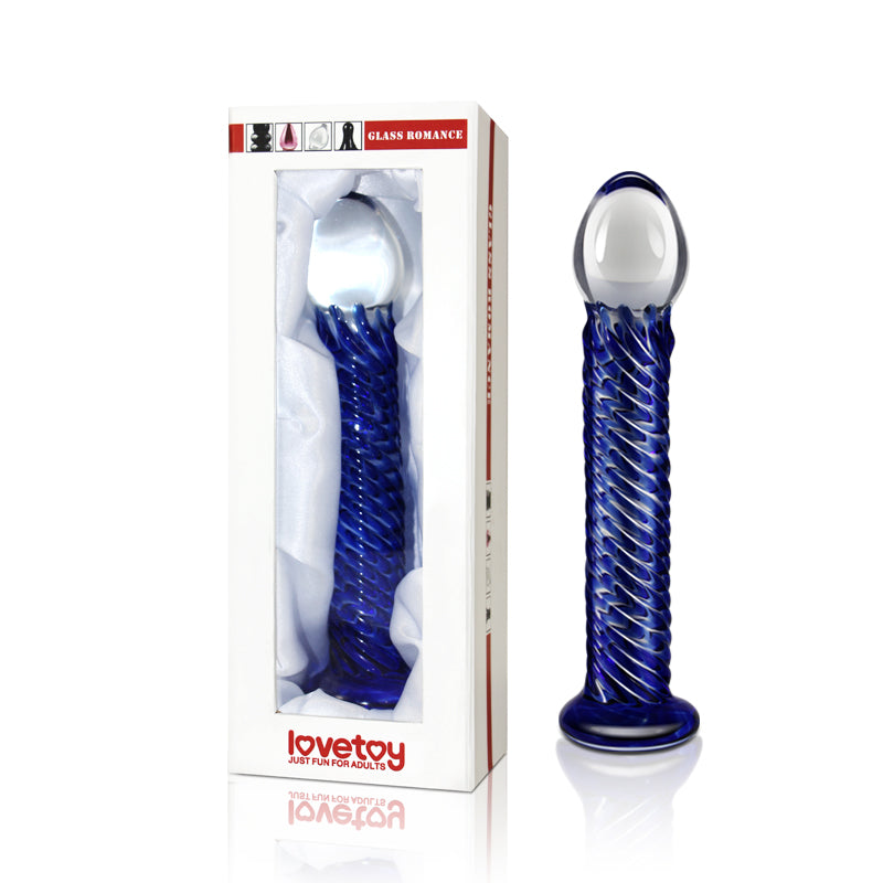 Lovetoy Glass Romance 7 Dildo Blue 7.5"