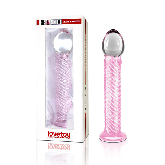 Lovetoy Glass Romance 7 Dildo Pink 7.5"