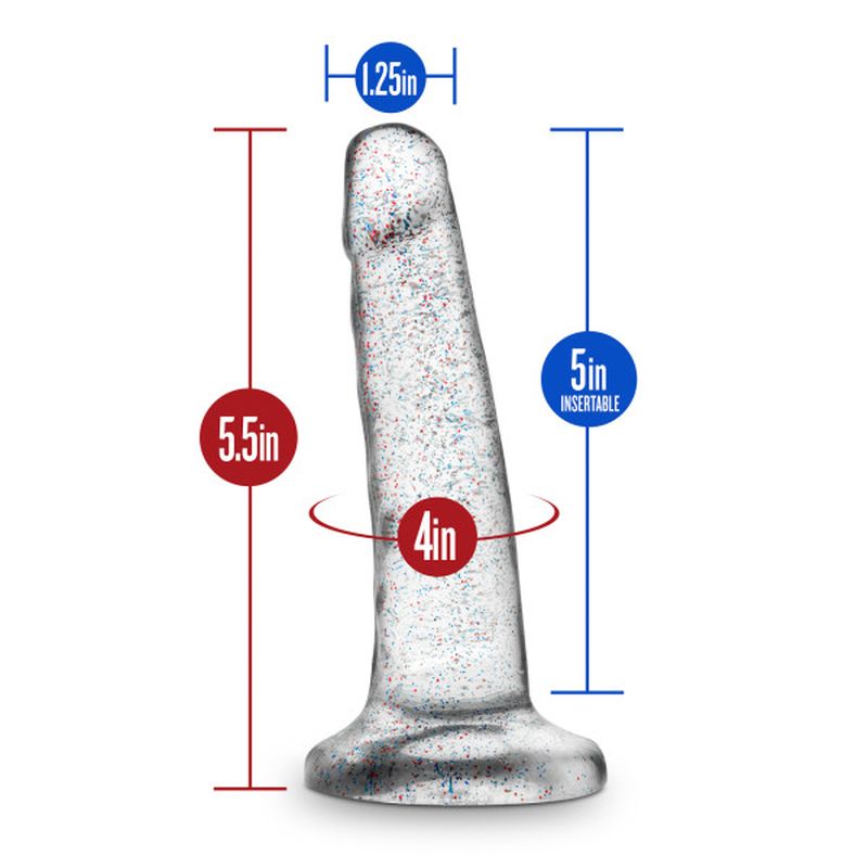 Naturally Yours Glitter Dong Clear 5.5" Dildo w Suction Cup