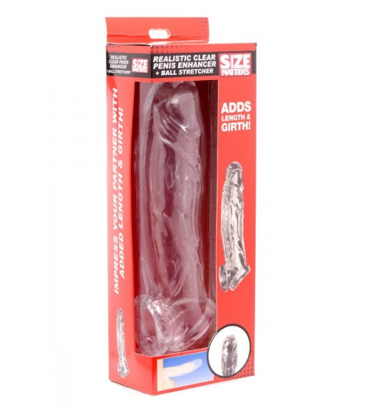 Size Matters Realistic Clear Penis Enhancer and Ball Stretcher