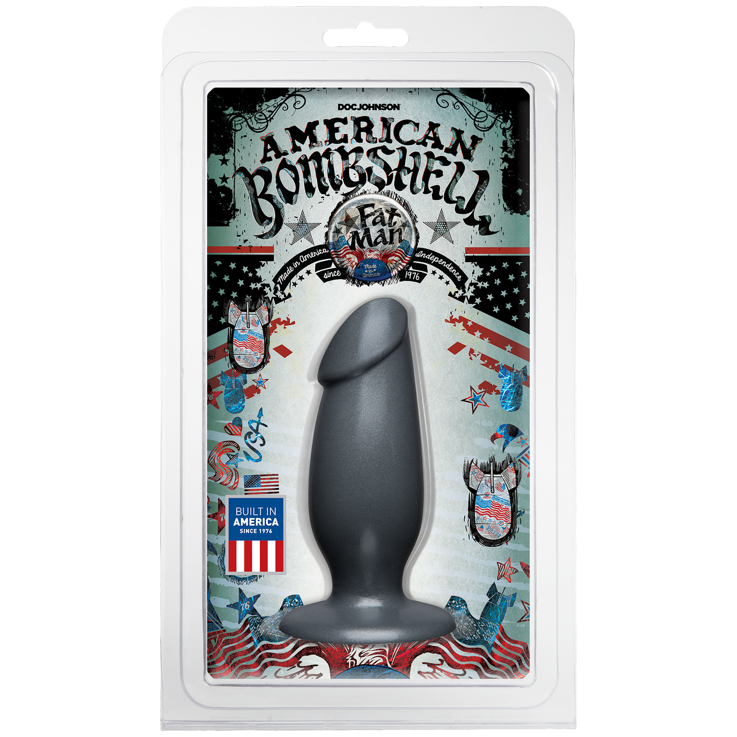 Doc Johnson | American Bombshell Fat Man 7" Anal Plug Gun Metal