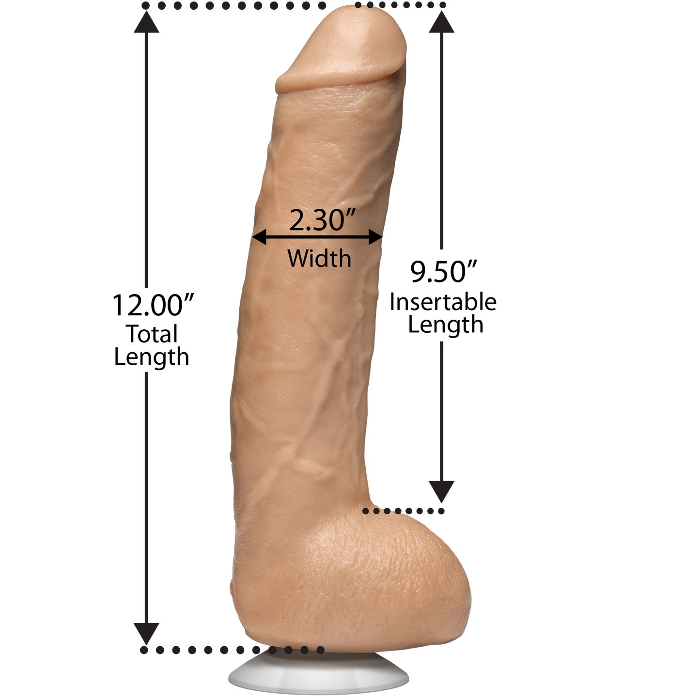 Doc Johnson Signature Cocks John Holmes Realistic Cock Dildo Dong Vac-U-Lock Suction Vanilla