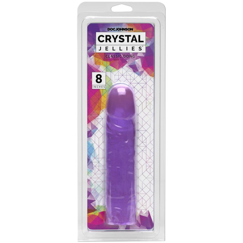 Doc Johnson Crystal Jellies 8" Classic Dong Purple