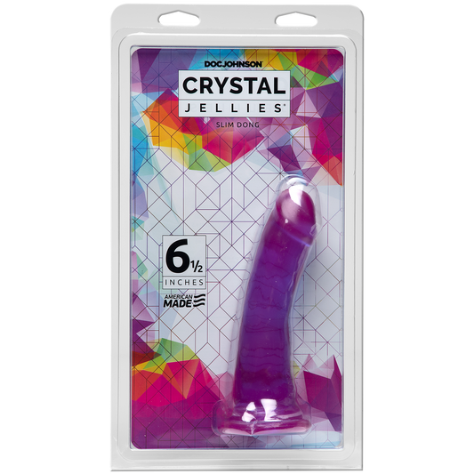 Doc Johnson Crystal Jellies Slim Dong 6.5" Purple