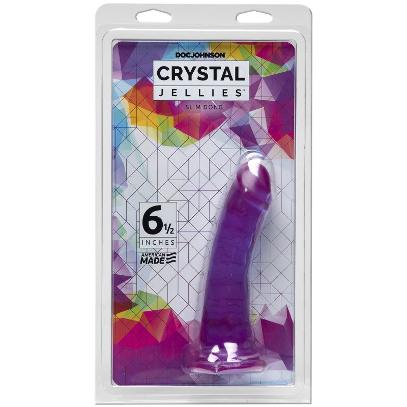 Doc Johnson Crystal Jellies Slim Dong 6.5" Purple