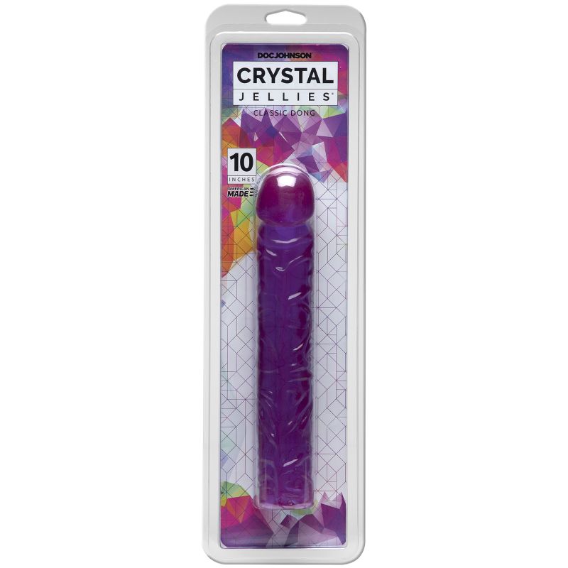 Doc Johnson Crystal Jellies Classic Dong 10" Purple