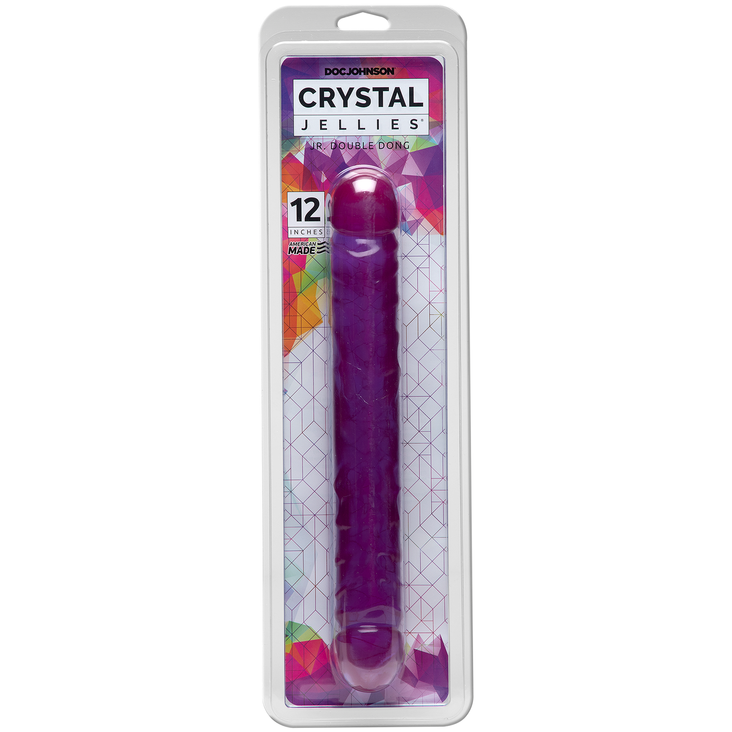 Doc Johnson Crystal Jellies 12" Jr. Double Dong Purple