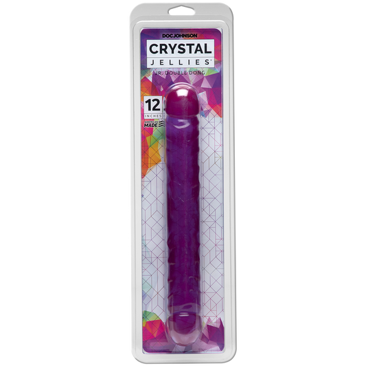 Doc Johnson Crystal Jellies 12" Jr. Double Dong Purple