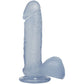 Doc Johnson Crystal Jellies 7" Realistic Cock Dildo with Balls w Suction Clear