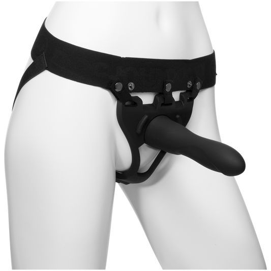 Body Extension Be Daring 7.5" Bulbed Dong 2 Pc Hollow Silicone Strap-On Set