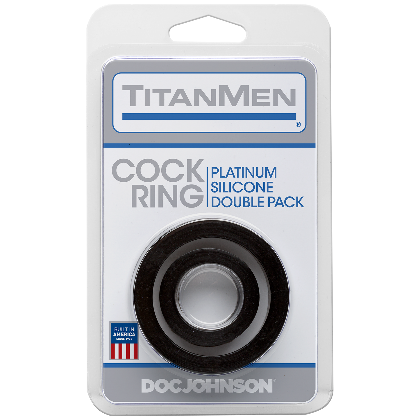 Doc Johnson TitanMen Silicone Cock Rings Double Pack Black