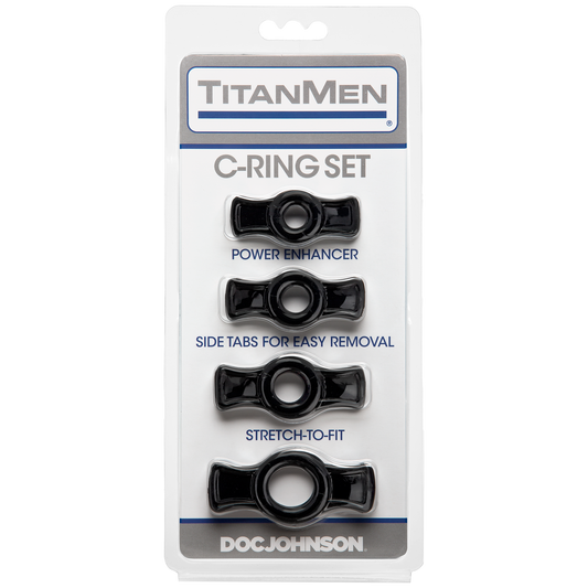 Doc Johnson TitanMen Cock Ring Set Black