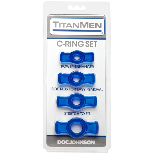 Doc Johnson TitanMen Cock Ring Set Blue